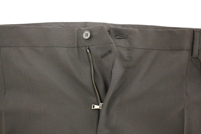 Elegante schwarze Wollhose mit Bundfalten