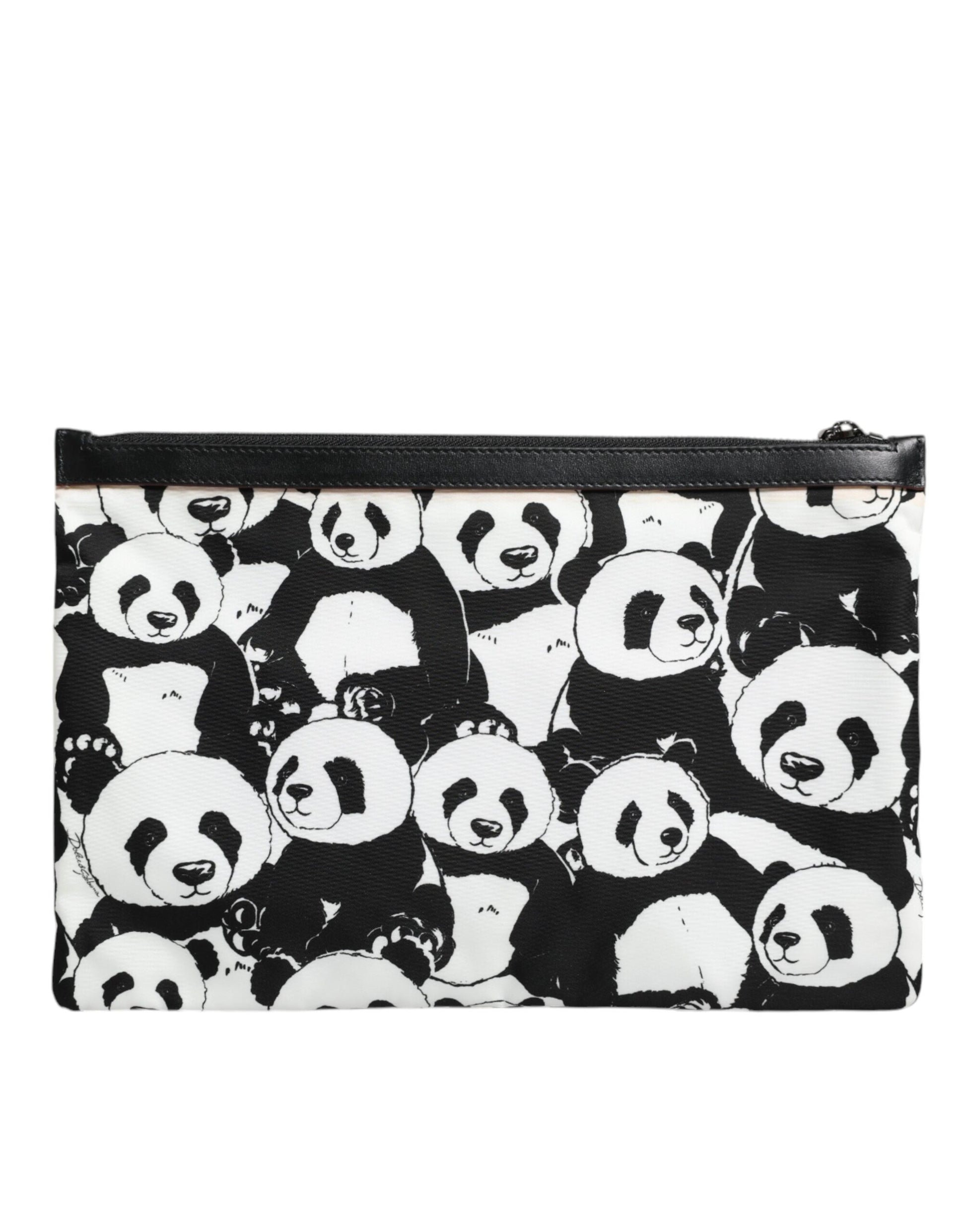 Black White Panda Pattern Clutch Pouch Bag