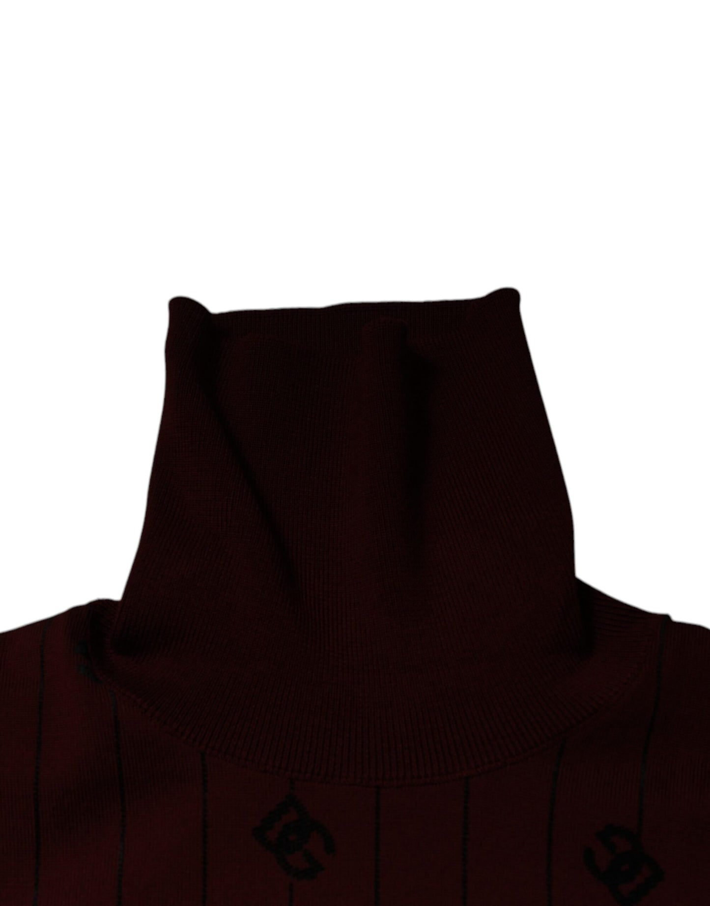 Maroon Monogram Turtleneck Pullover Sweater