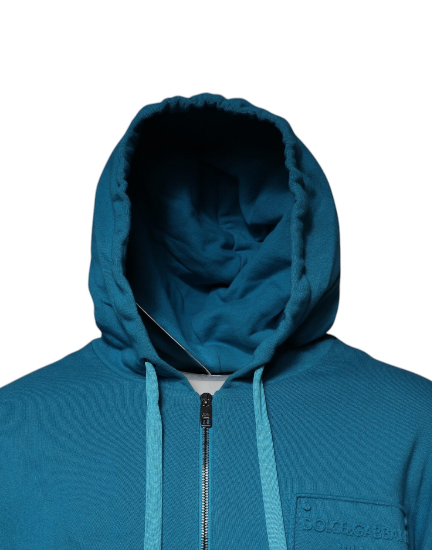 Blue Logo Cotton Hooded Sweatshirt Sweater