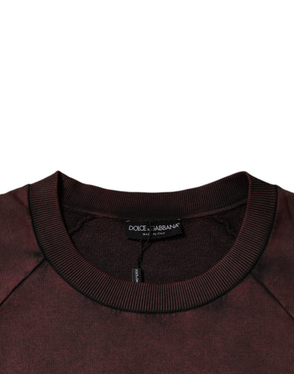 Brown Logo Cotton Crew Neck Pullover Sweater