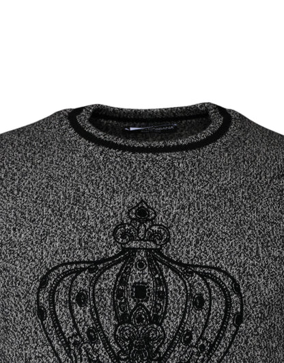 Gray Crown King Cashmere Pullover Sweater