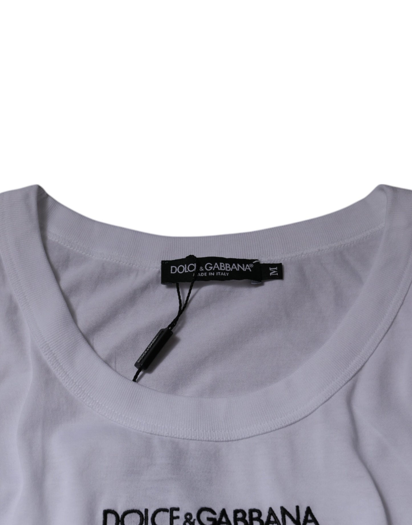 White Logo Cotton Sleeveless Tank T-shirt