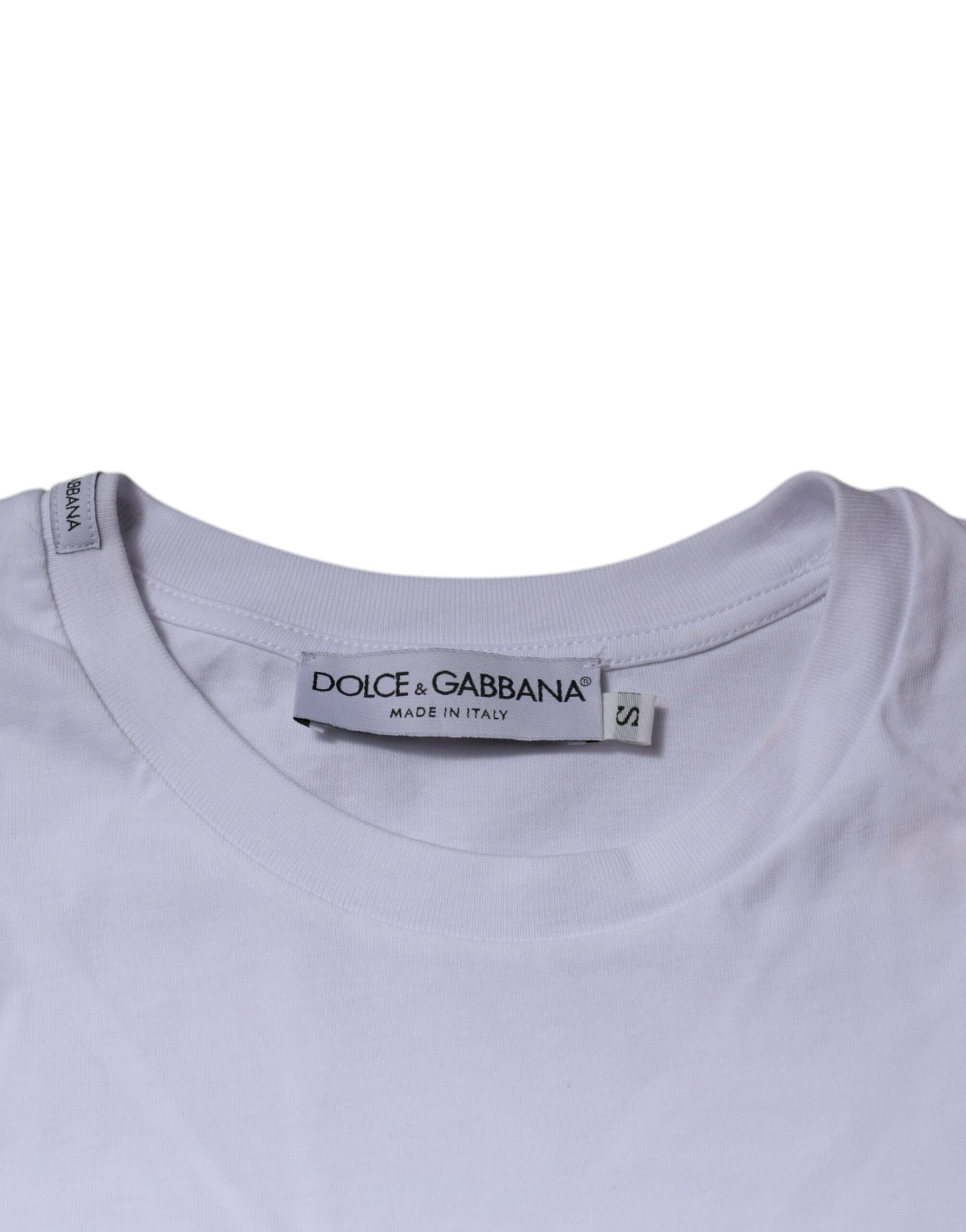 White DG Logo Cotton Crew Neck T-shirt