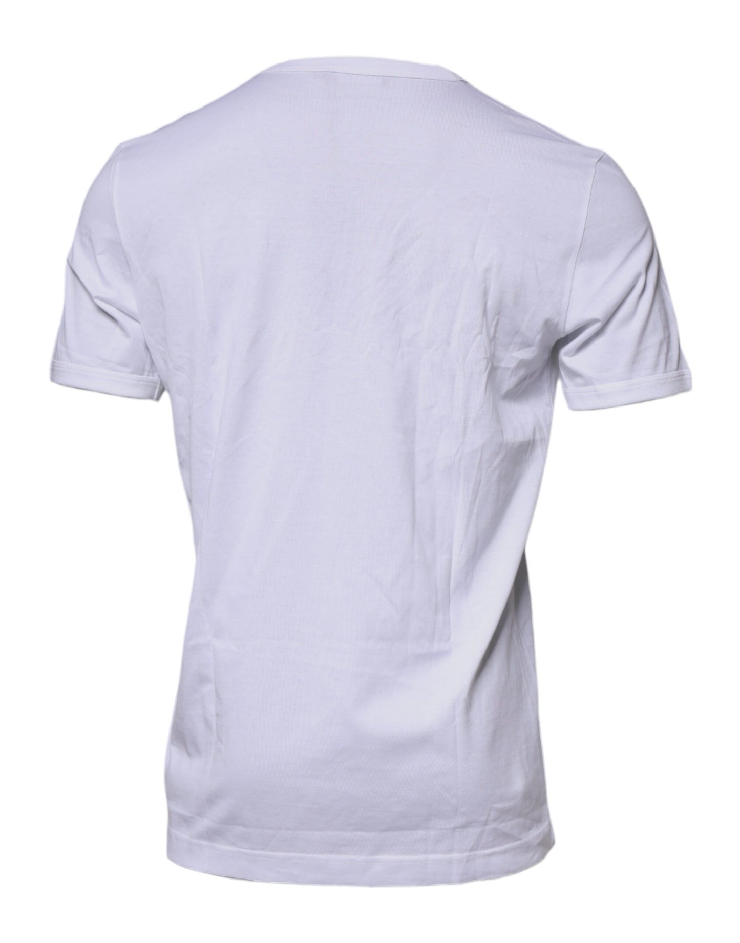 White Cotton Crew Neck Short Sleeves T-shirt