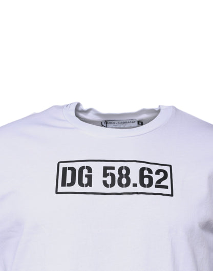 White DG Logo Cotton Crew Neck T-shirt