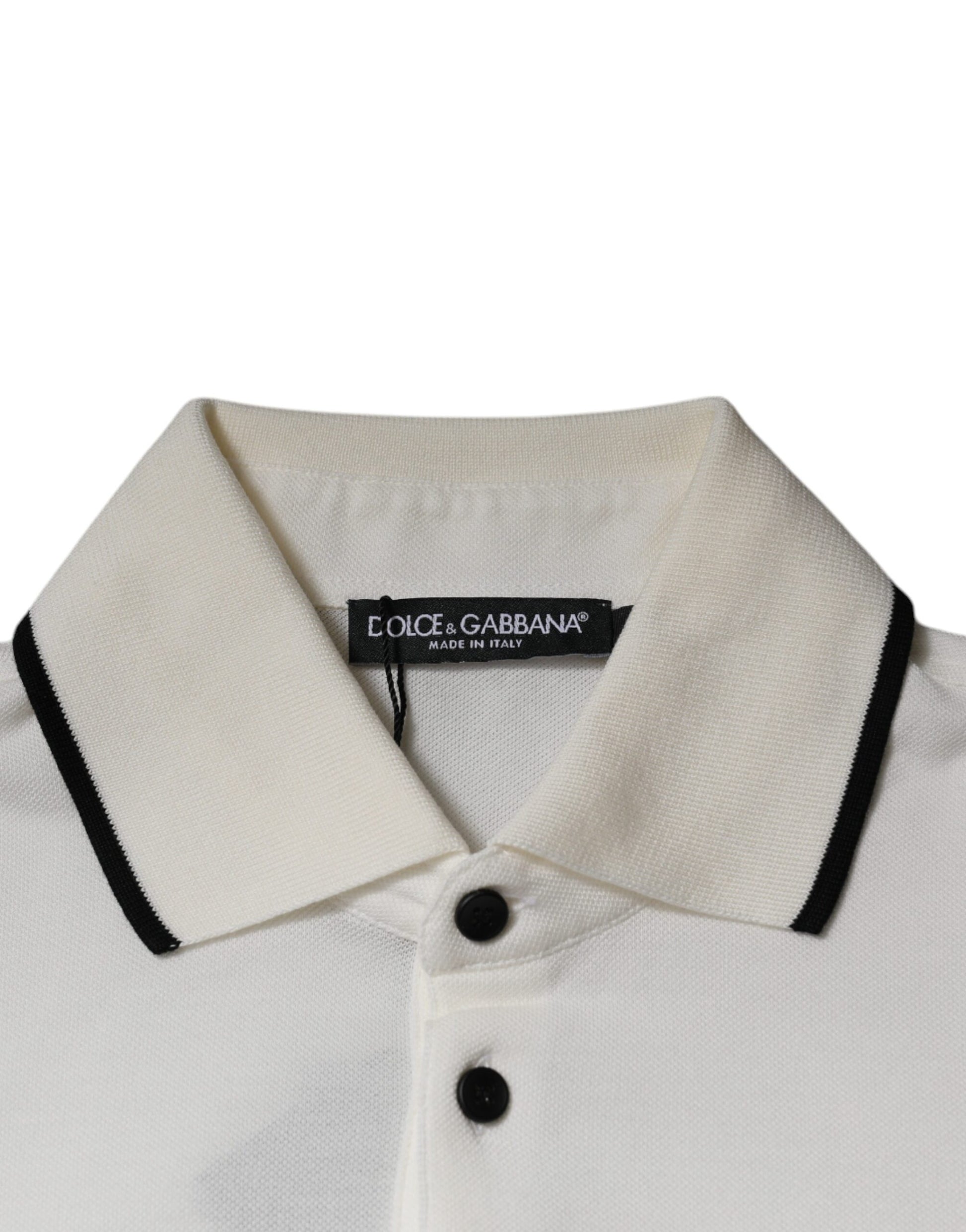 Off White Crown Cotton Collared Polo T-shirt