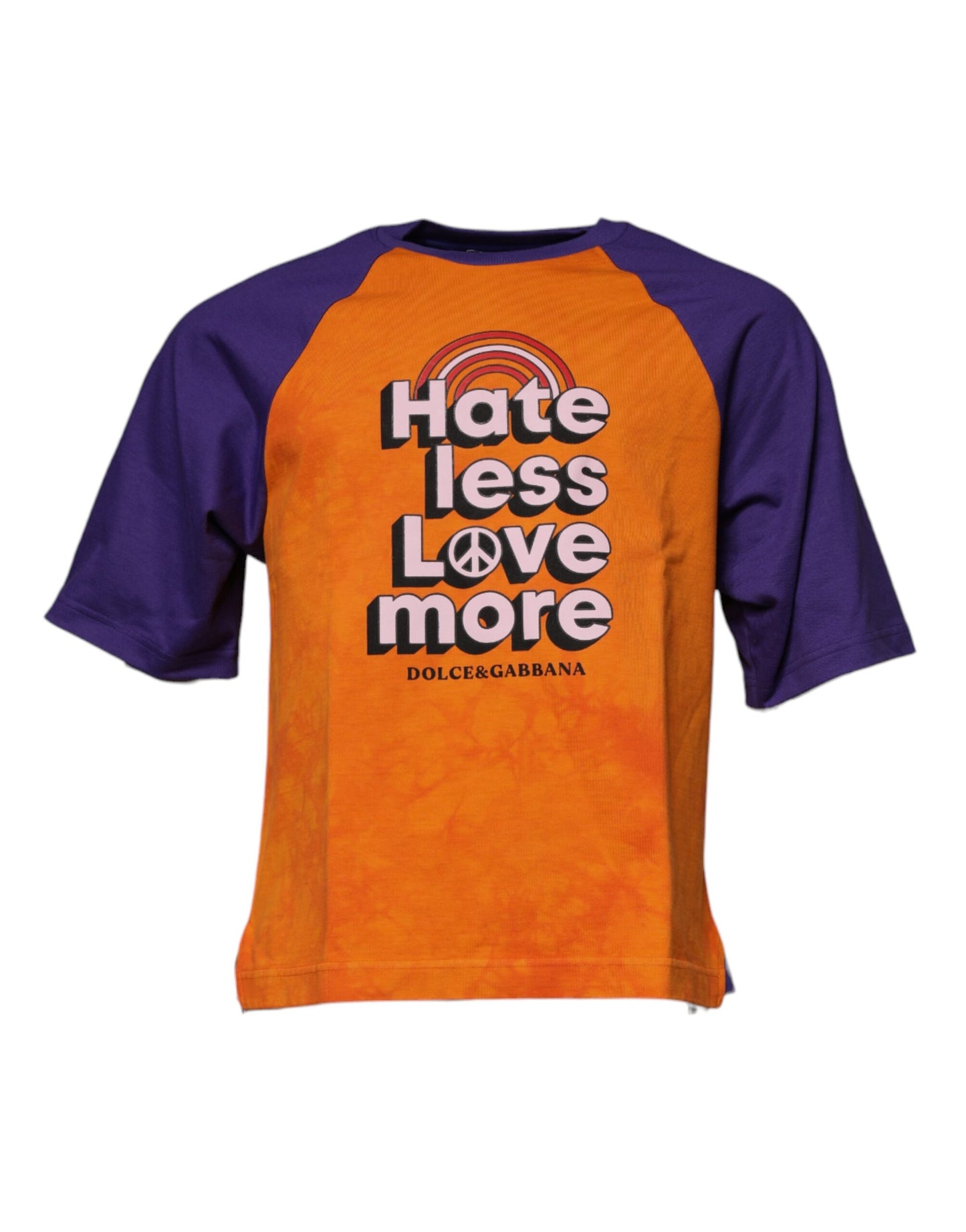 Orange Purple Graphic Print Short Sleeves T-shirt