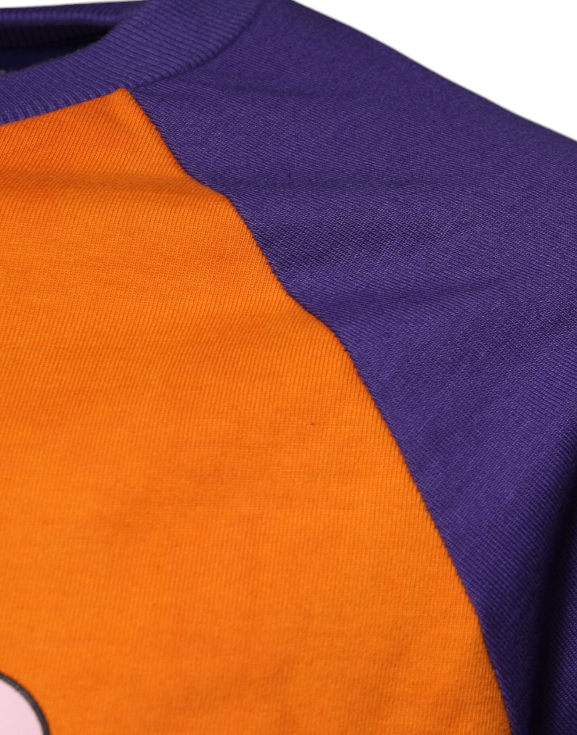 Orange Purple Graphic Print Short Sleeves T-shirt