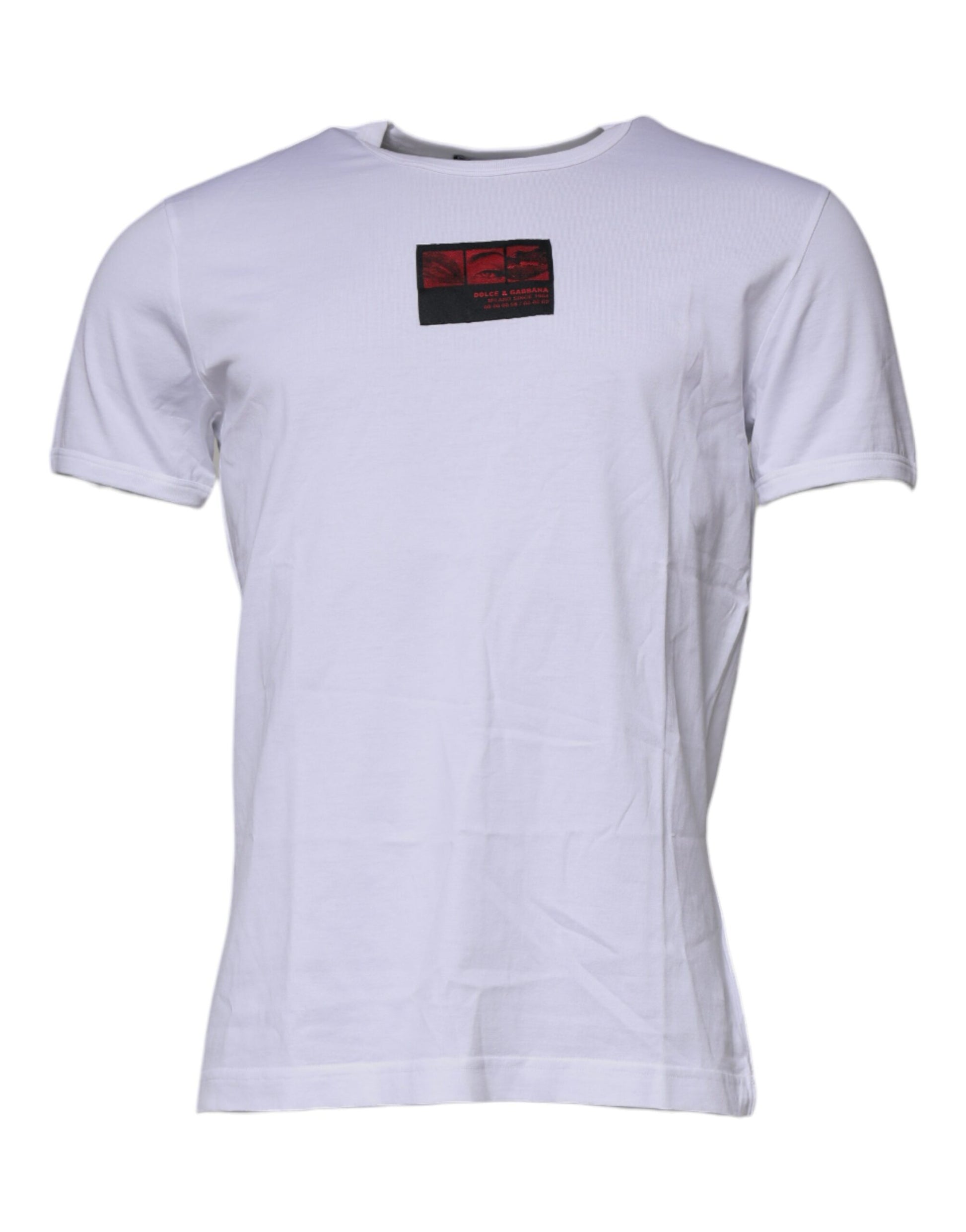 White Graphic Print Cotton Crew Neck T-shirt