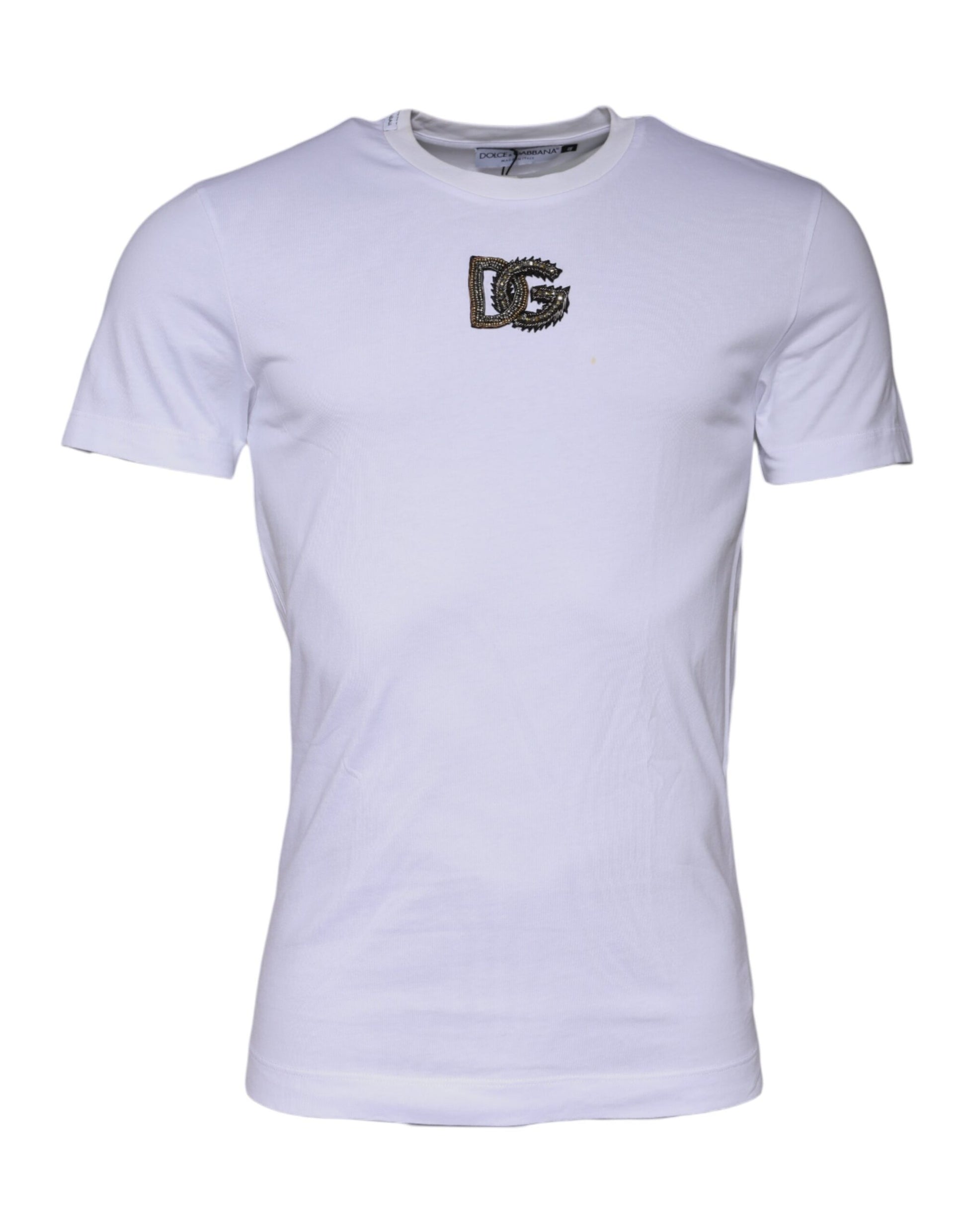 White DG Logo Cotton Crew Neck T-shirt