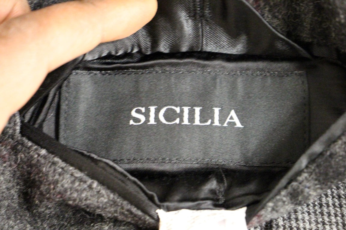 Karierter Mantel aus Wollmischung „Sicilia“