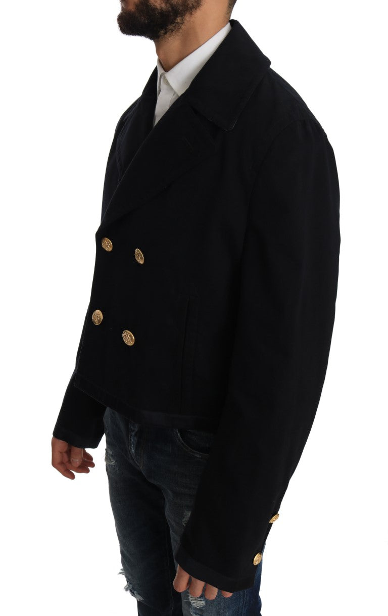 Elegante dunkelblaue Trenchcoat-Jacke