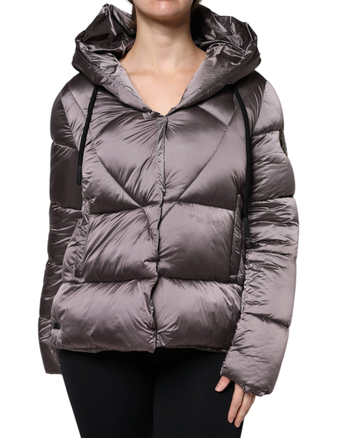 Violet Puffer Quilted Hooded Women Coat Jacket