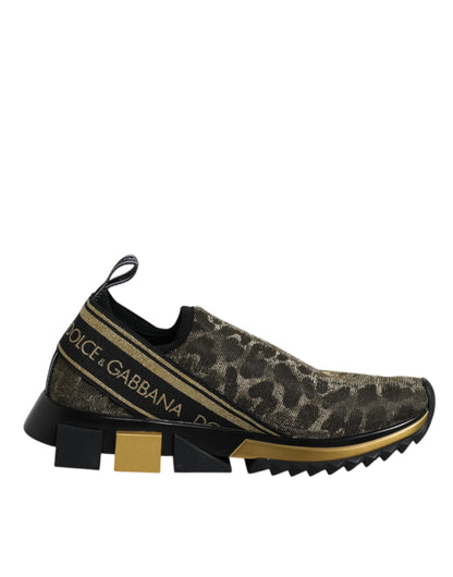 Gold Glitter Leopard Sorrento Sneakers Shoes