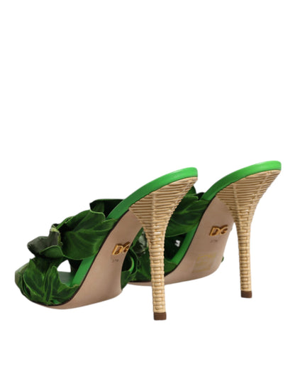 Green Crystal Slides KEIRA Sandal Shoes