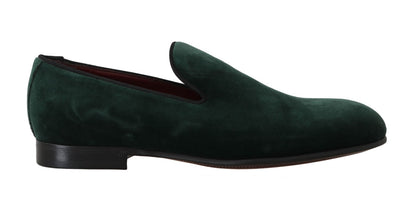 Elegante Slip-On-Loafer aus Wildleder in Grün