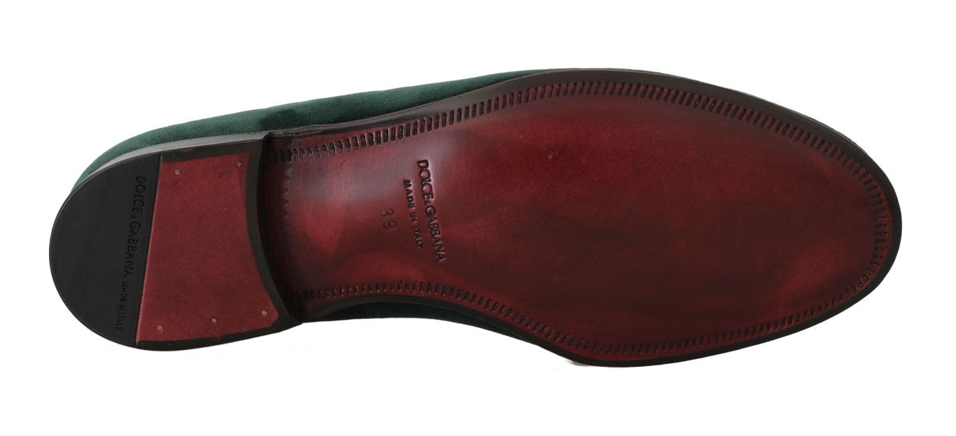 Elegante Slip-On-Loafer aus Wildleder in Grün