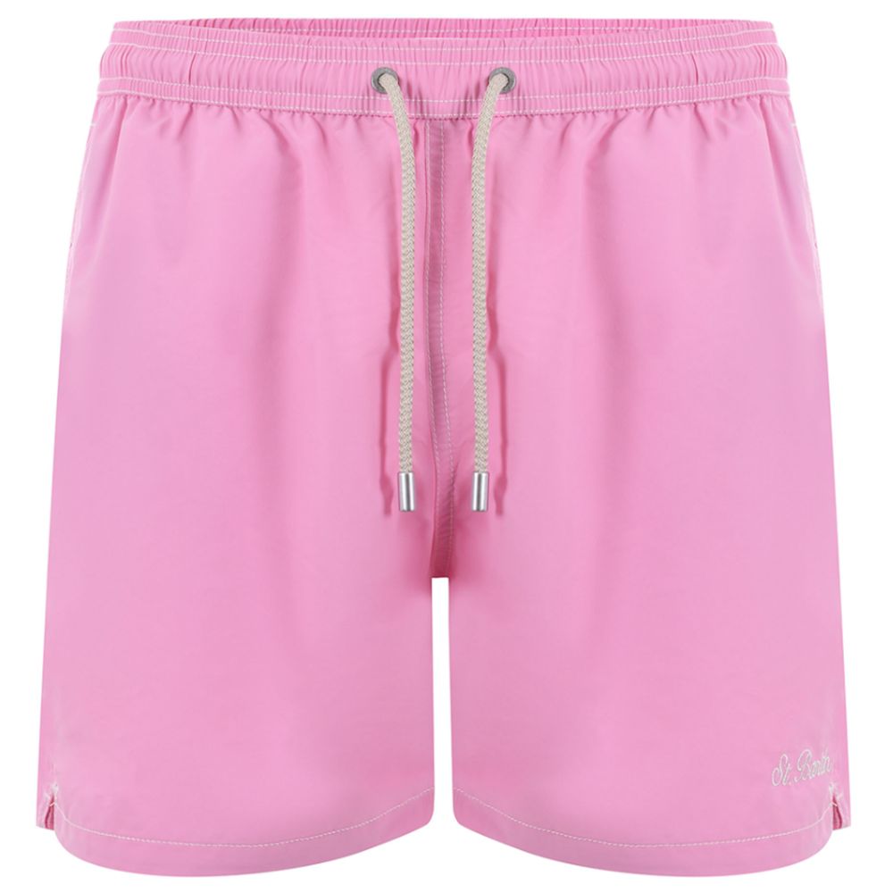 Pink Polyester Men's Swim Trunk