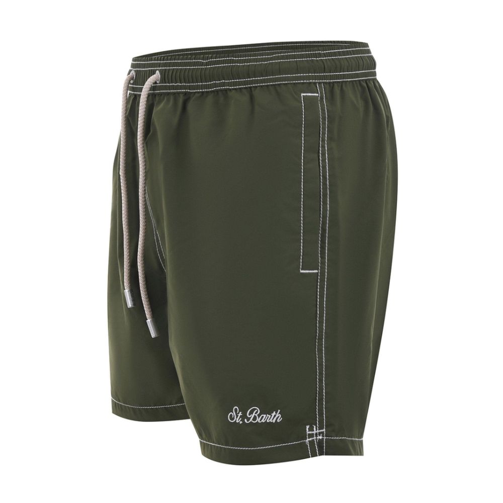 Green Polyester Men's Swim Trunk