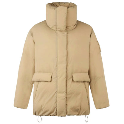 Beige Nylon Jackets & Coat