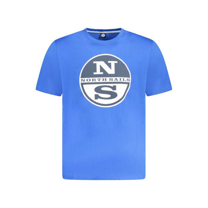 Blue Cotton Men T-Shirt