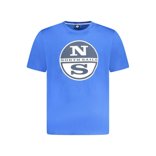 Blue Cotton Men T-Shirt