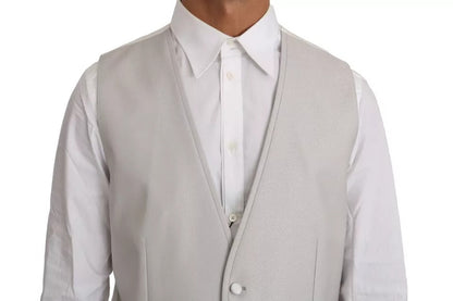 Light Gray Wool Silk Waistcoat Vest