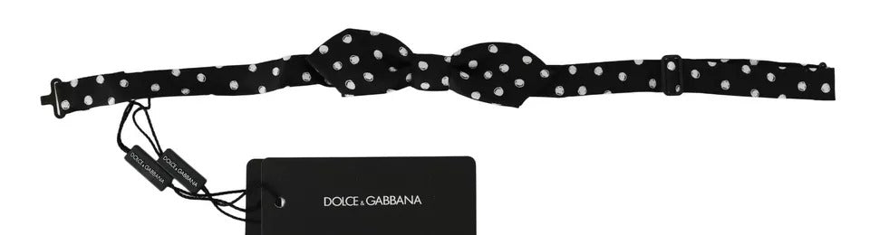 Black Polka Dots Adjustable Neck Bow Tie