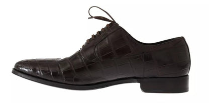 Brown Patterned Leather Dress Formal Shoes