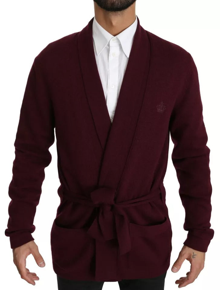 Bordeaux Cashmere Crown Cardigan Sweater