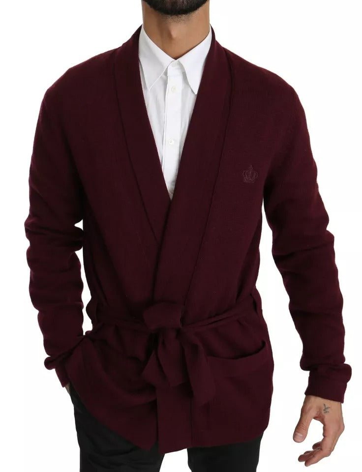 Bordeaux Cashmere Crown Cardigan Sweater