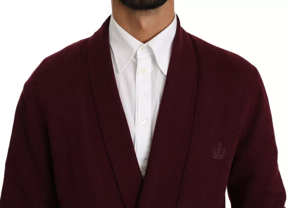 Bordeaux Cashmere Crown Cardigan Sweater