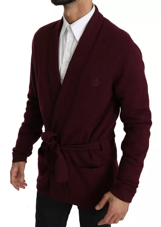 Bordeaux Cashmere Crown Cardigan Sweater