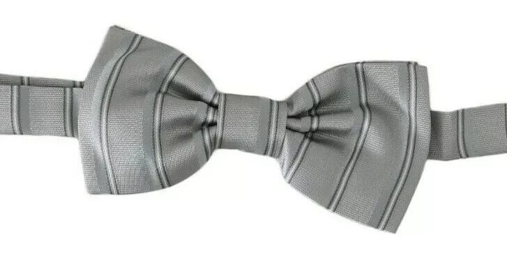 Light Gray Lining Adjustable Neck Butterfly Bow Tie