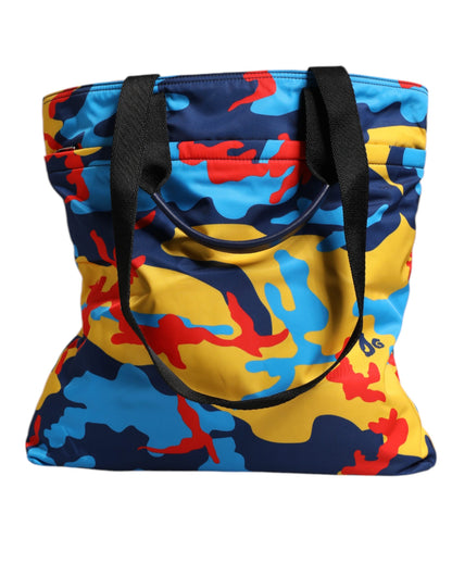 Multicolor Camouflage Nylon Shopping Tote Bag