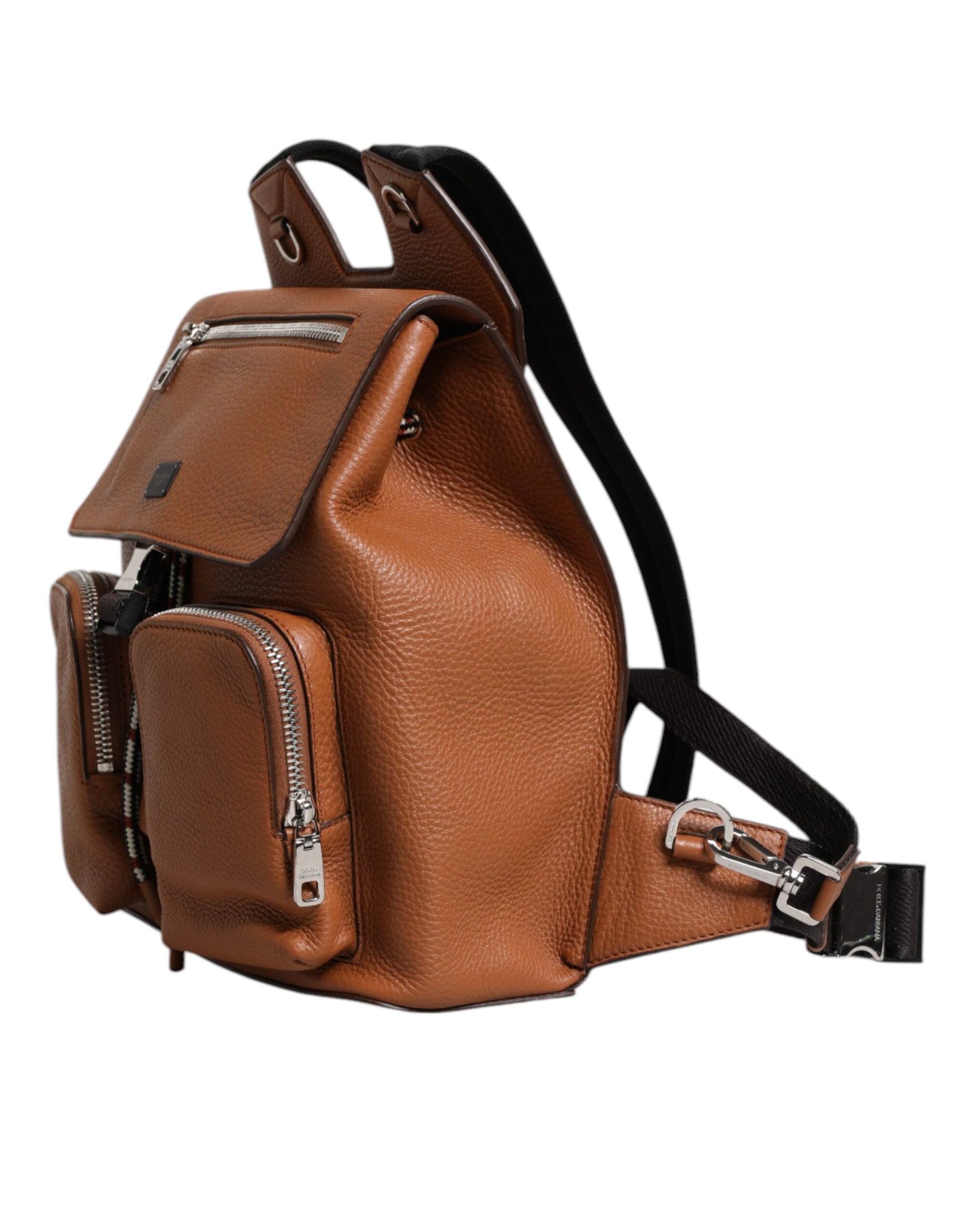 Brown Leather School Travel Backpack Bag