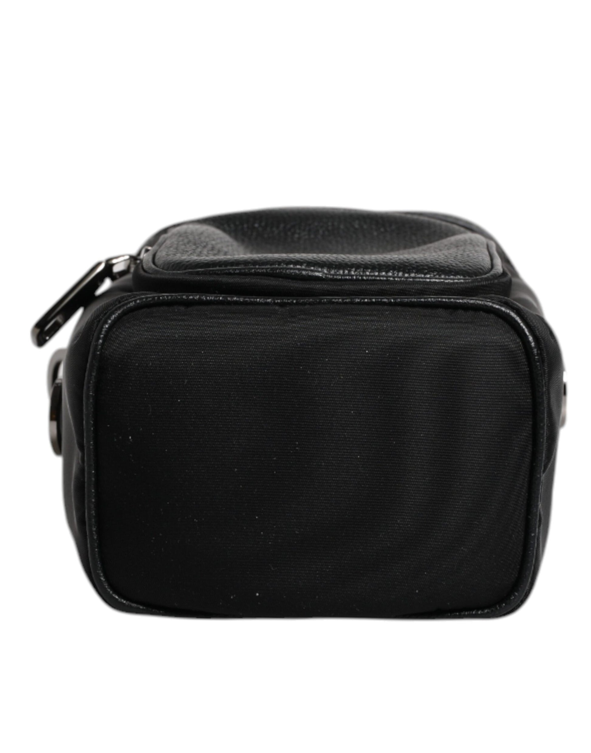 Black Leather Logo Purse Crossbody Camera Bag