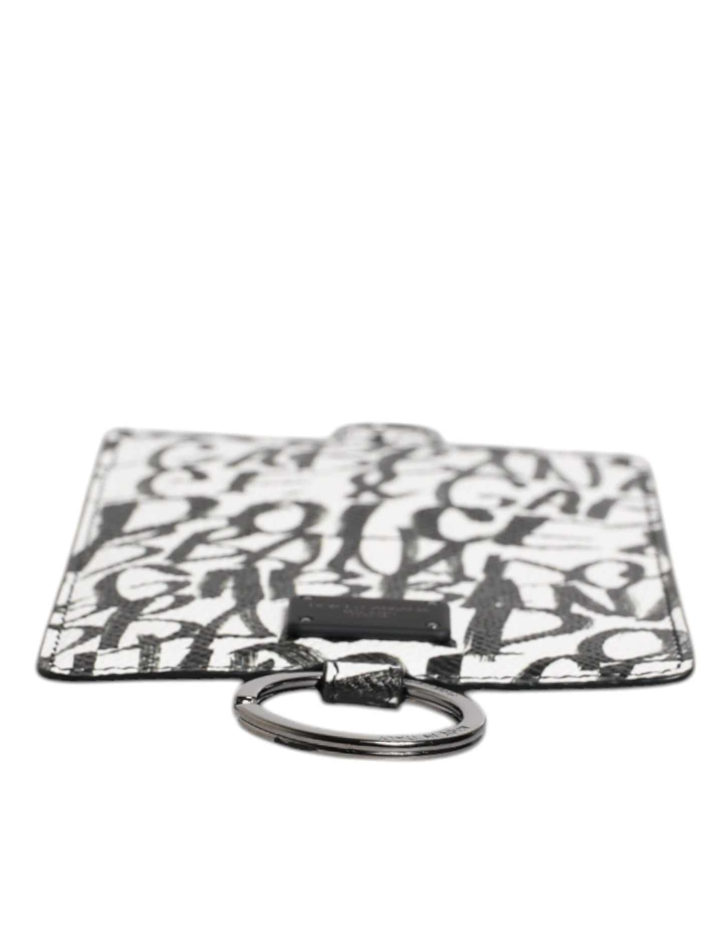 White Leather Lanyard Logo Print Card Holder Wallet