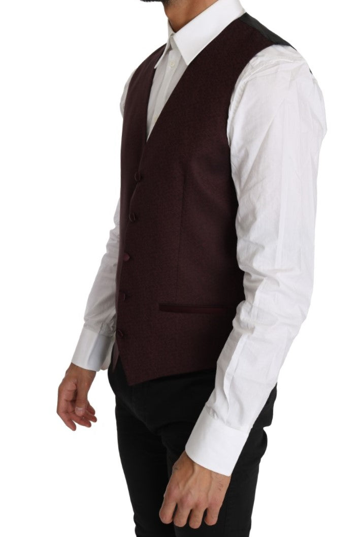 Elegant Purple Patterned Men's Formal Vest