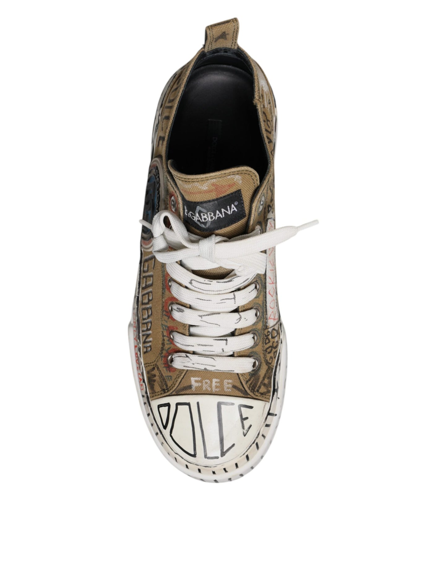 Brown Canvas Low Top Logo Print Sneakers Shoes