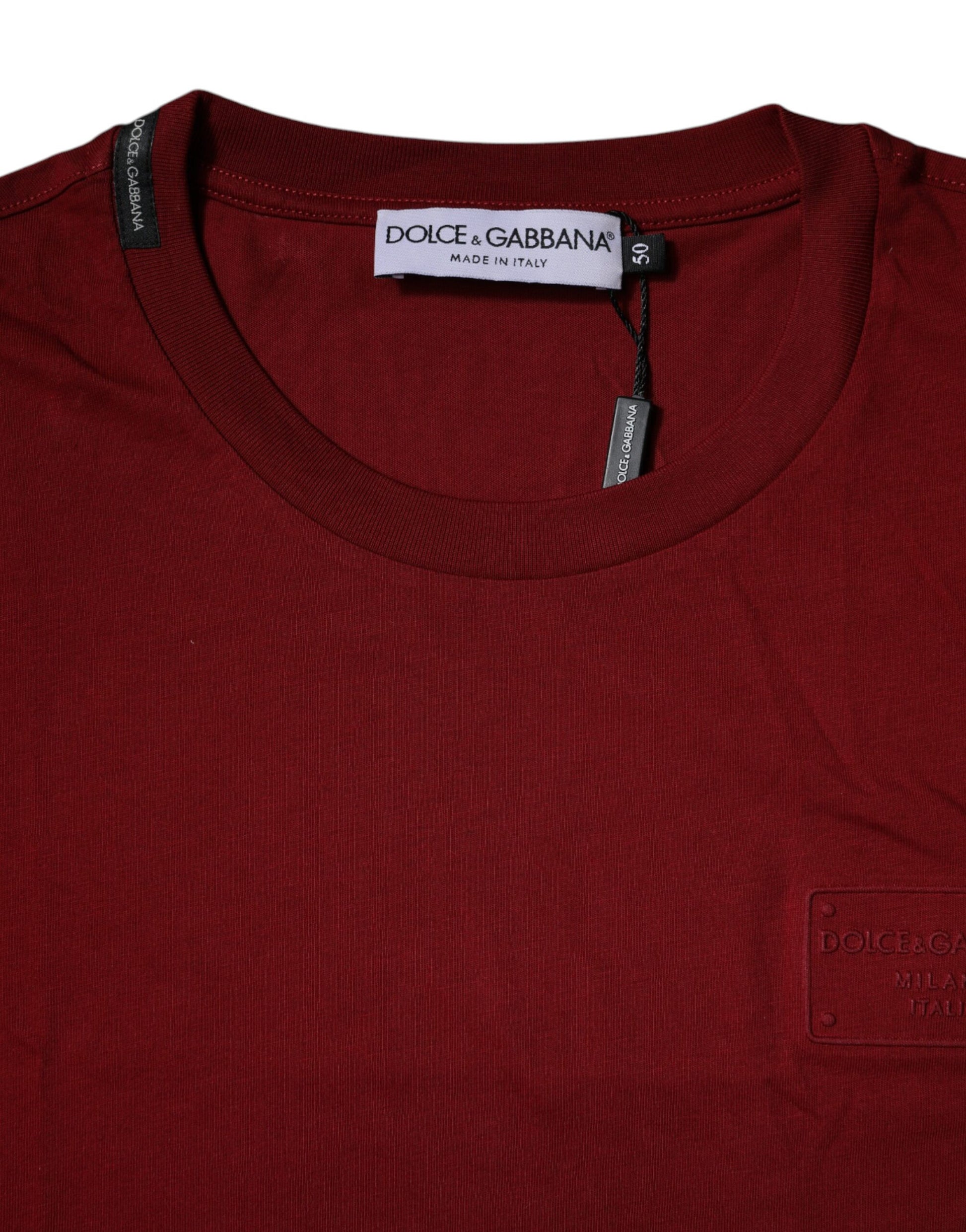 Maroon Logo Crew Neck Short Sleeves T-shirt