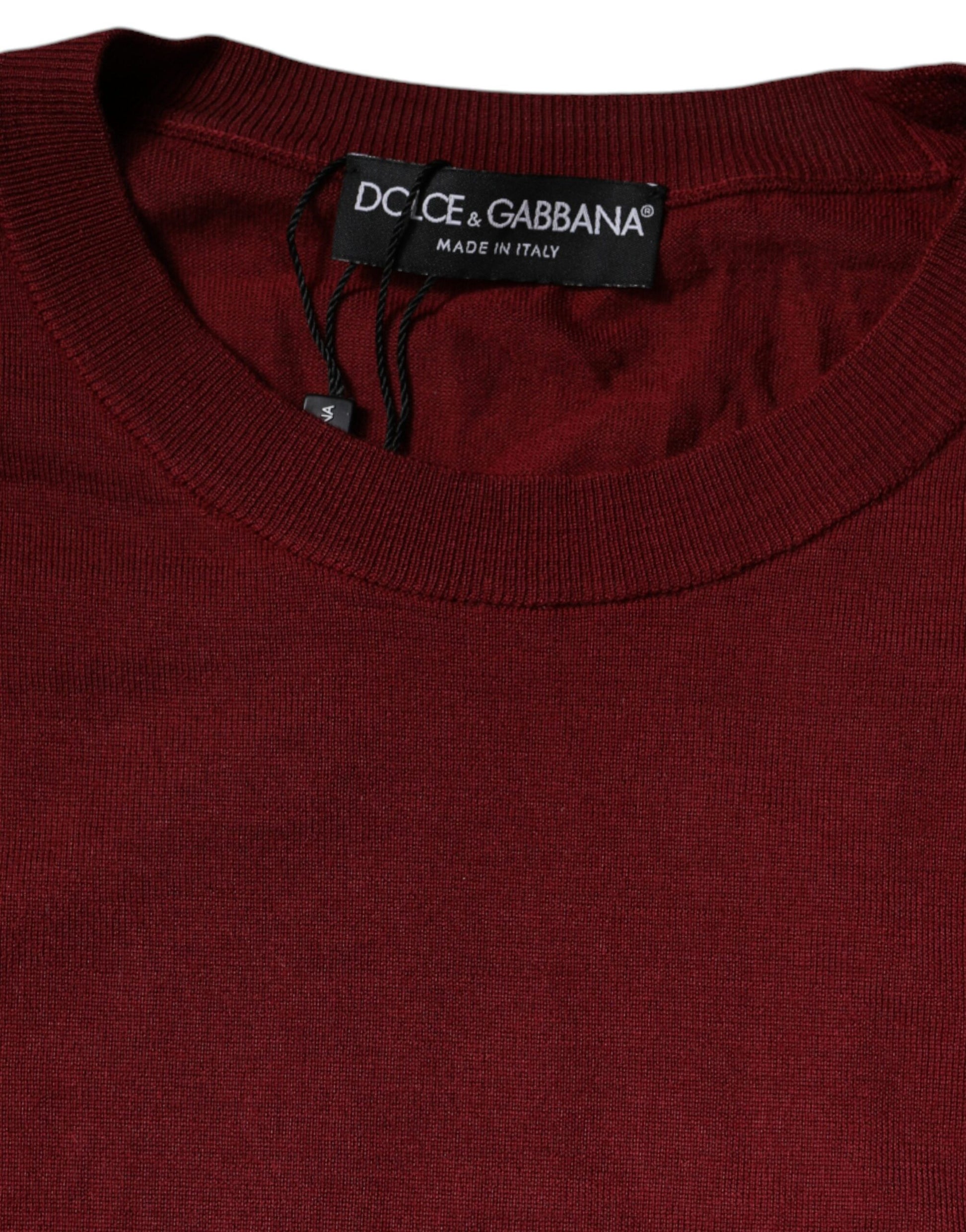 Maroon Cashmere Crew Neck Pullover Sweater