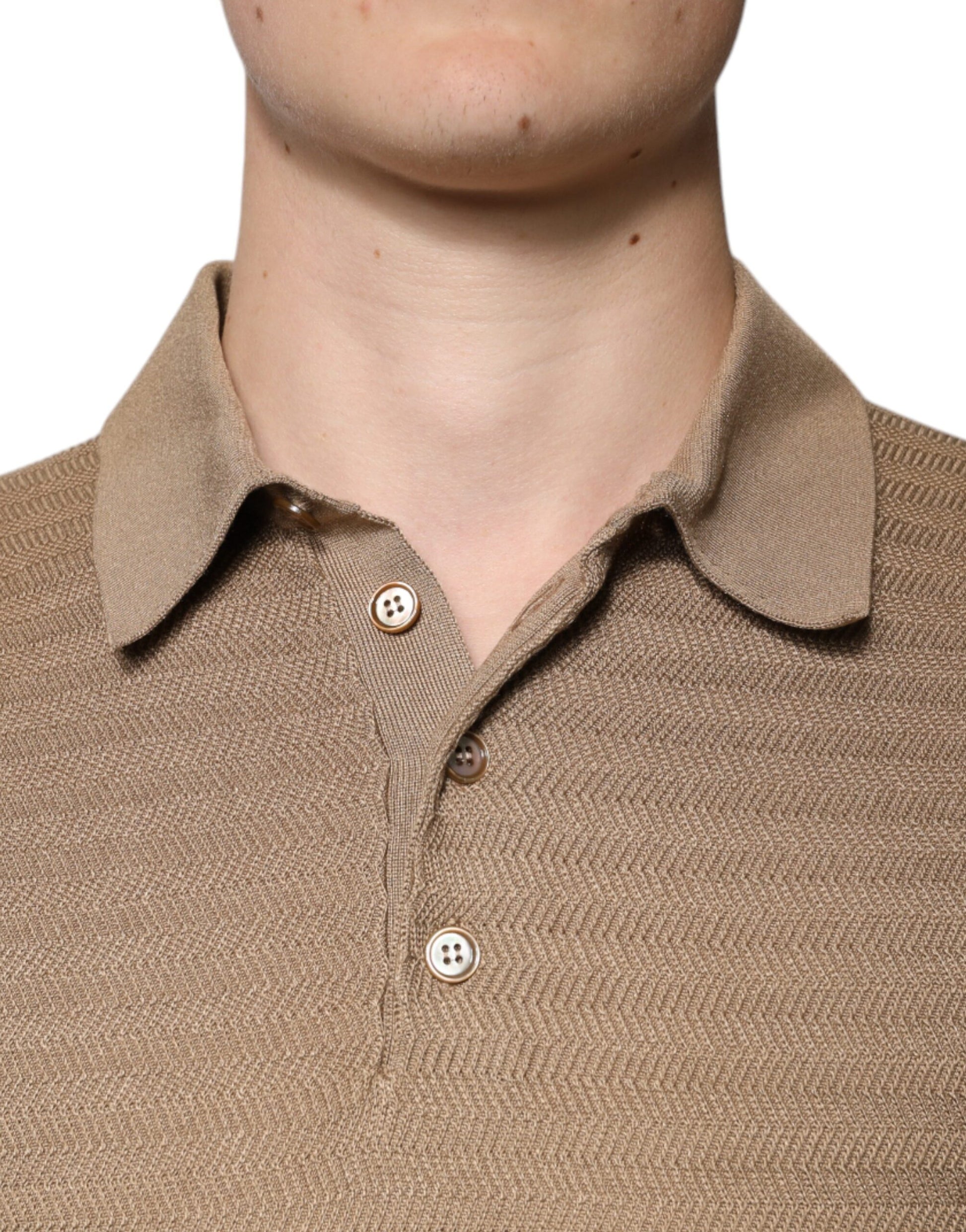 Brown Collared Short Sleeves Polo T-shirt