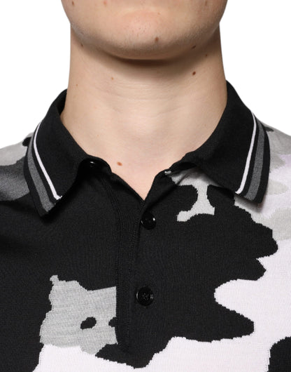 Multicolor Camouflage Collared Polo T-shirt