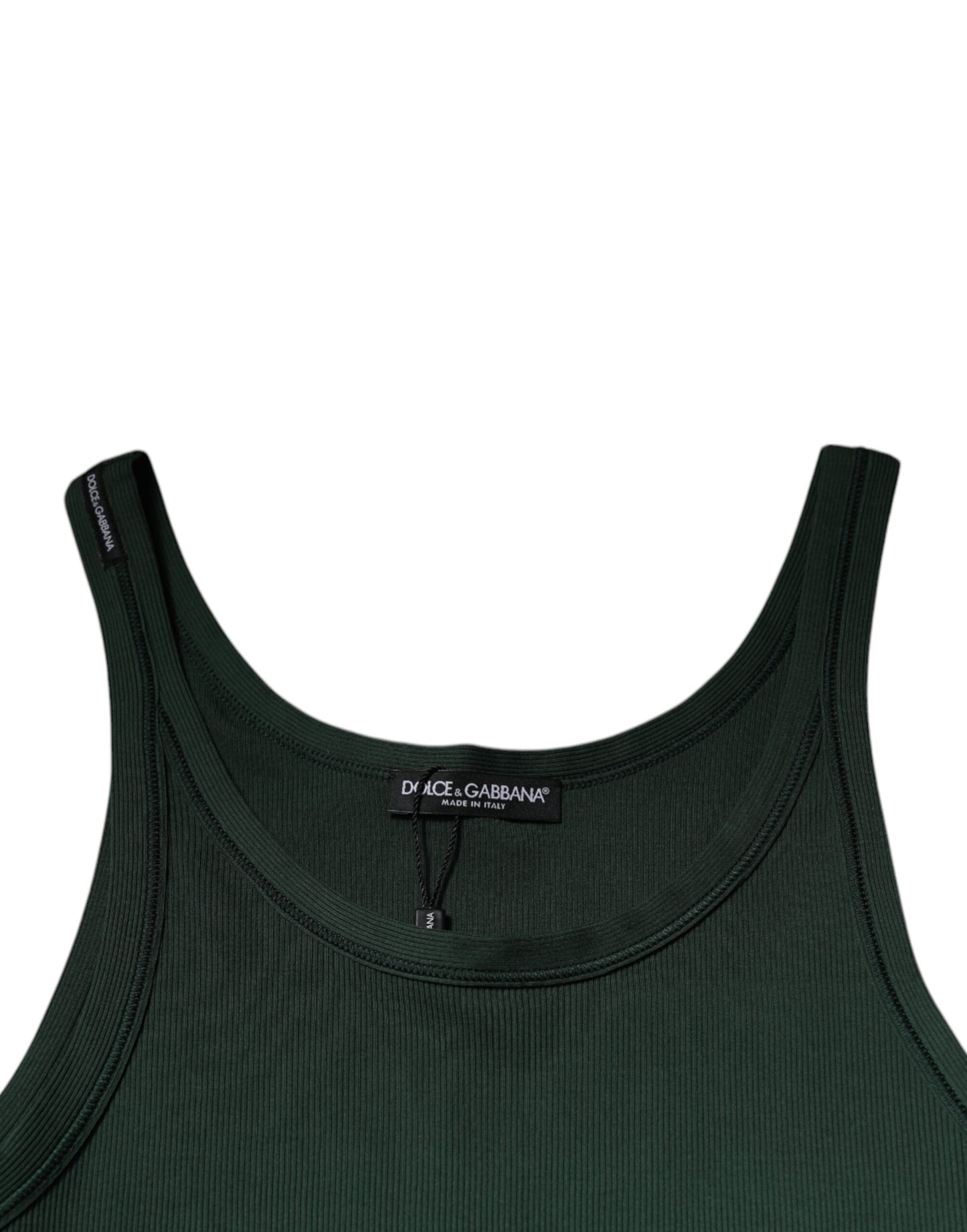 Green Cotton Sleeveless Round Neck Tank T-shirt