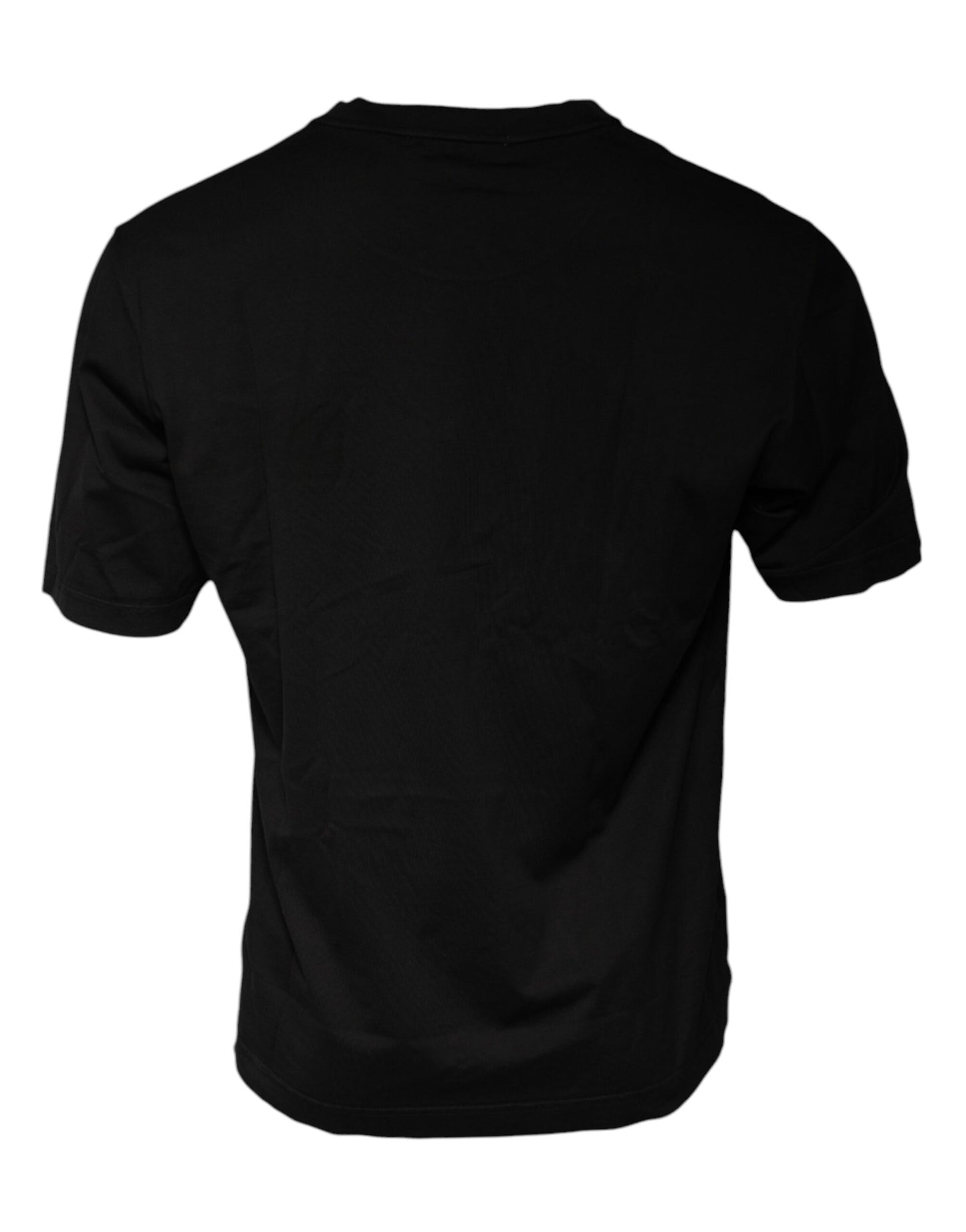 Black Cotton Crew Neck Short Sleeves T-shirt