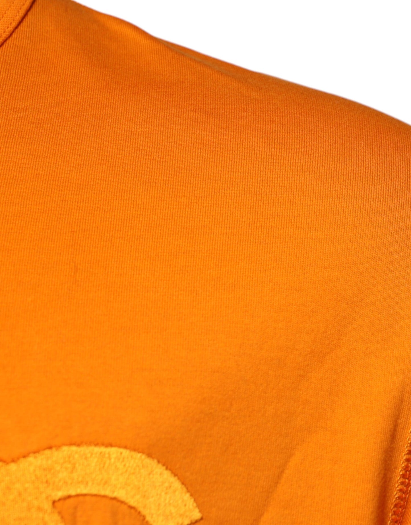 Orange Logo Cotton Crew Neck T-shirt