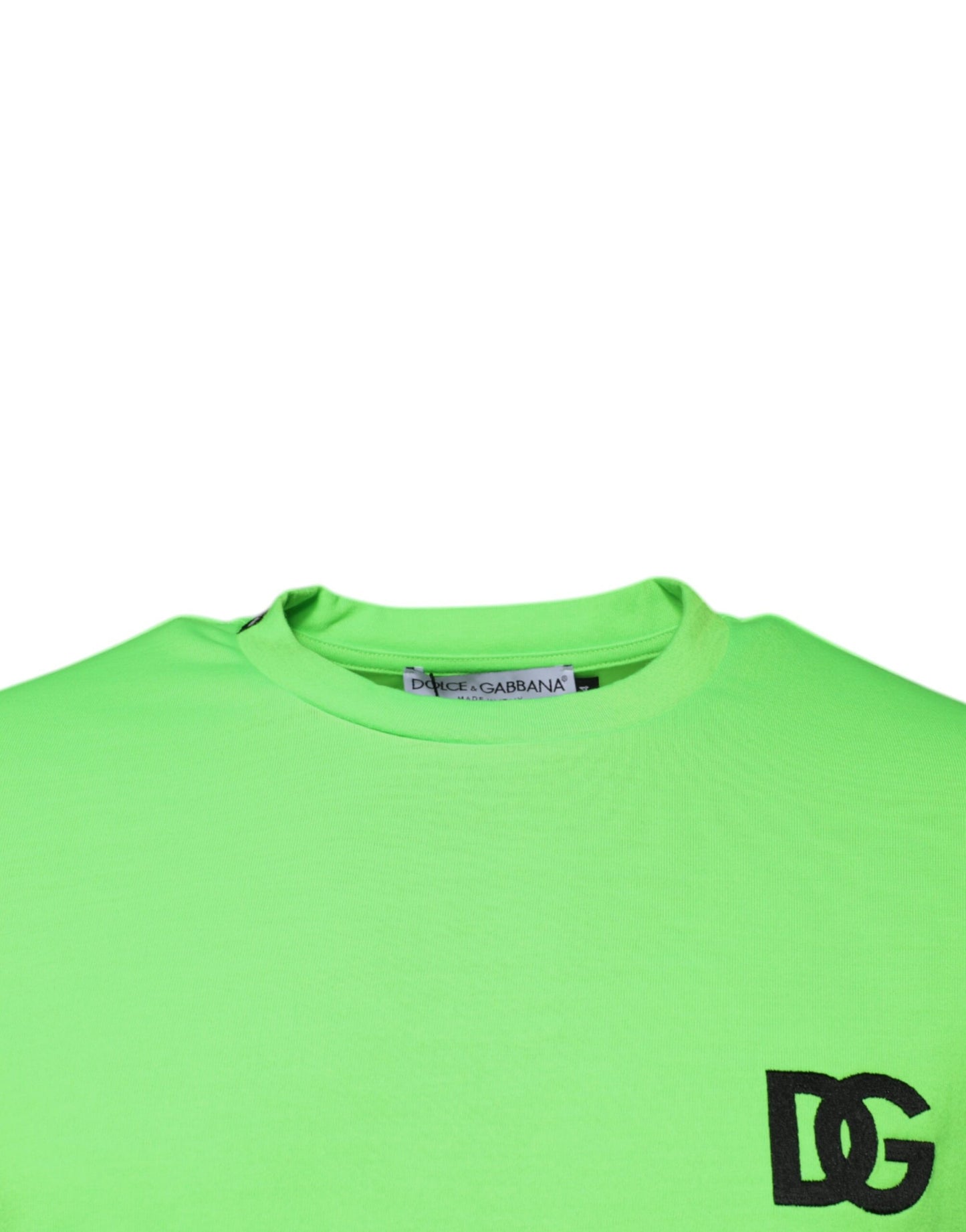 Green Logo Polyester Crew Neck T-shirt