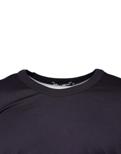 Violet Cotton Crew Neck Short Sleeves T-shirt